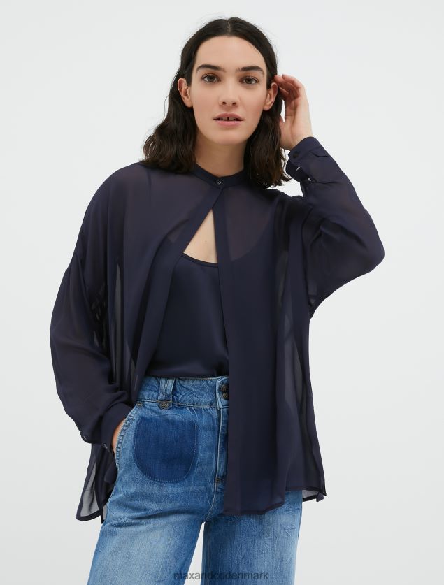 Kvinder georgette skjorte MAX&Co. midnatsblå B2Z2T6447 beklædning