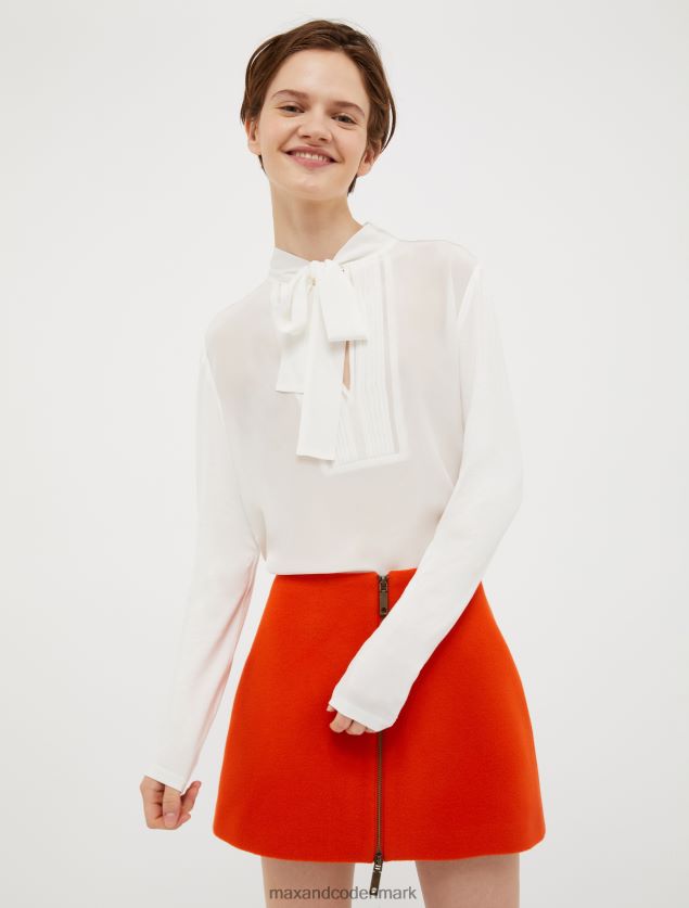 Kvinder jersey og silkebluse MAX&Co. elfenbensmønster B2Z2T6533 beklædning