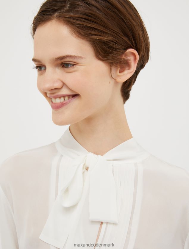 Kvinder jersey og silkebluse MAX&Co. elfenbensmønster B2Z2T6533 beklædning