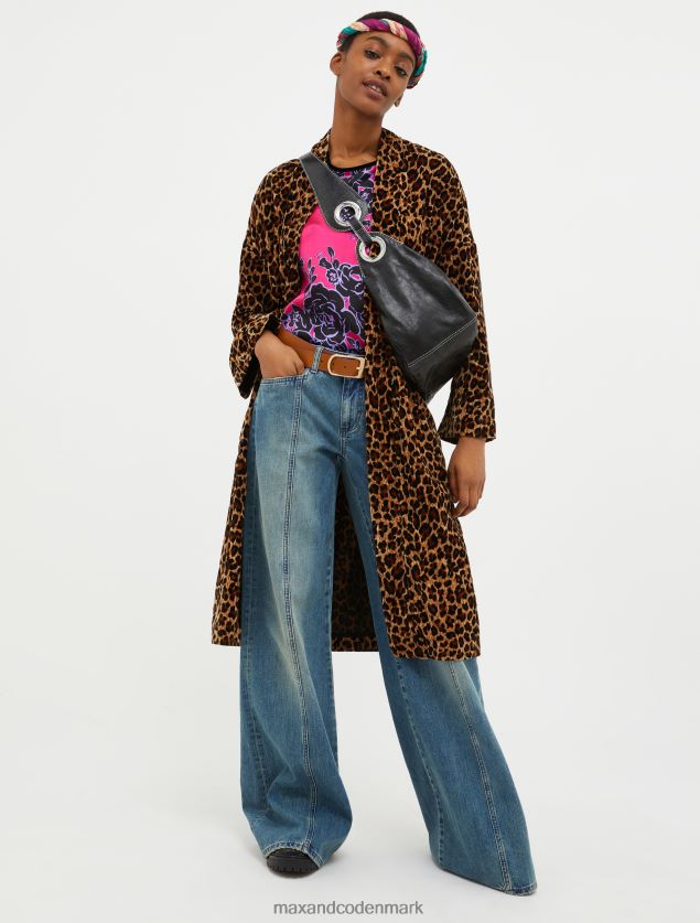 Kvinder mønstret satin bluse MAX&Co. fuchsia mønster B2Z2T6479 beklædning