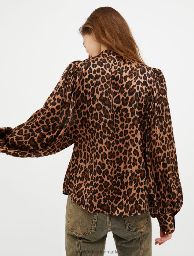 Kvinder mønstret satinskjorte MAX&Co. kamel mønster B2Z2T6483 beklædning