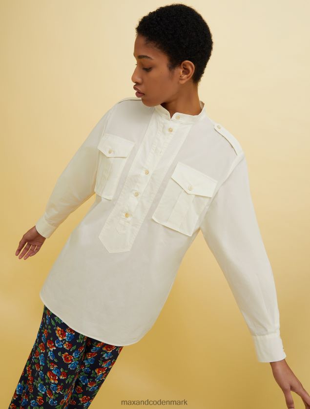 Kvinder mennesker, steder, farve safari skjorte MAX&Co. hvid B2Z2T6506 beklædning