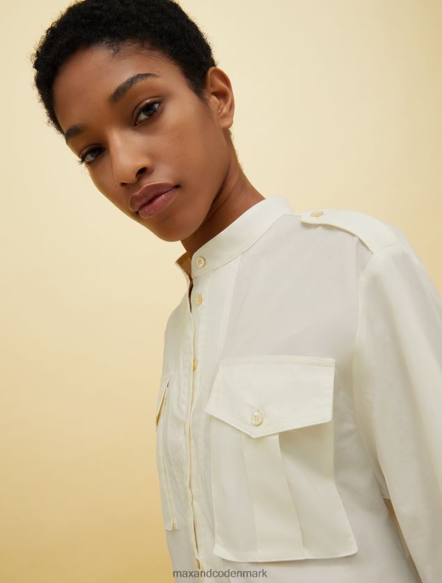 Kvinder mennesker, steder, farve safari skjorte MAX&Co. hvid B2Z2T6506 beklædning
