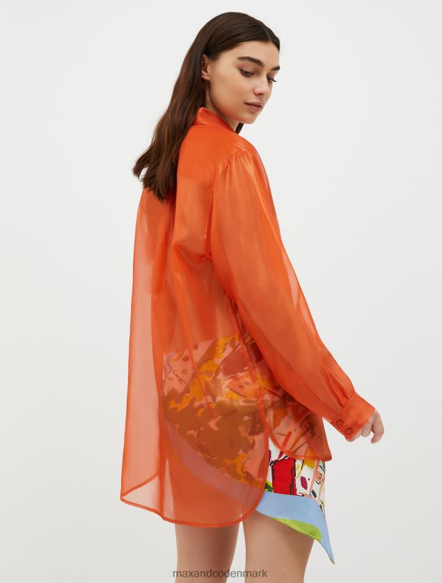 Kvinder metallisk georgette skjorte MAX&Co. orange B2Z2T6536 beklædning