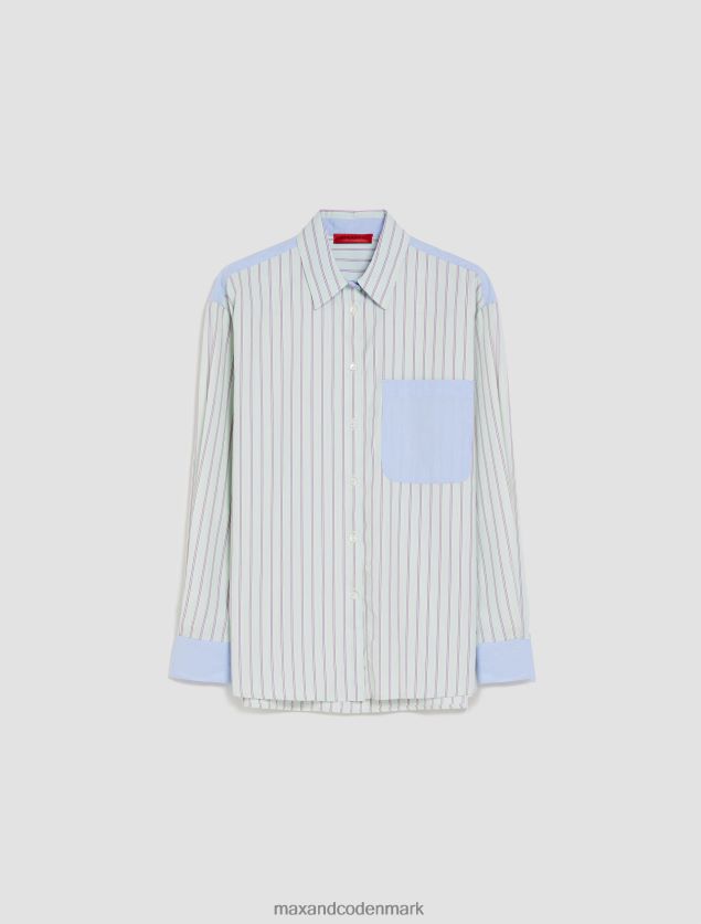 Kvinder patchwork bomuldspoplin skjorte MAX&Co. grønt mønster B2Z2T6491 beklædning