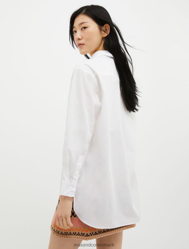 Kvinder poplinskjorte med afslappet pasform MAX&Co. hvid B2Z2T6522 beklædning