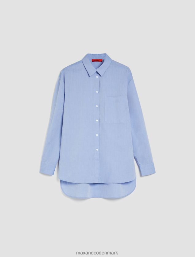 Kvinder poplinskjorte med afslappet pasform MAX&Co. lyseblå B2Z2T6521 beklædning