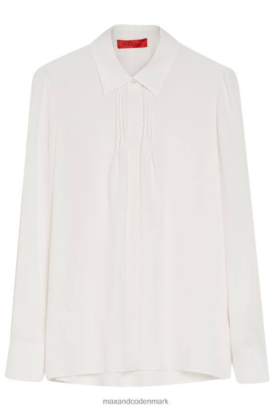 Kvinder silke crepe-de-chine skjorte MAX&Co. elfenben B2Z2T6513 beklædning