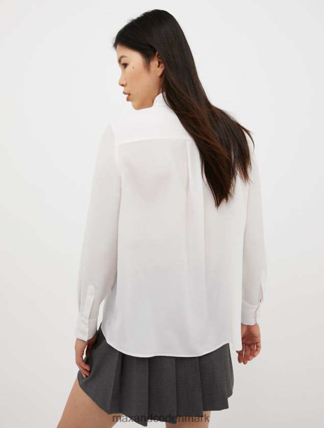 Kvinder silke crepe-de-chine skjorte MAX&Co. elfenben B2Z2T6513 beklædning