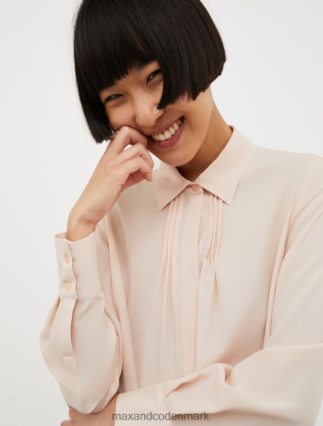 Kvinder silke crepe-de-chine skjorte MAX&Co. lyserød B2Z2T6514 beklædning