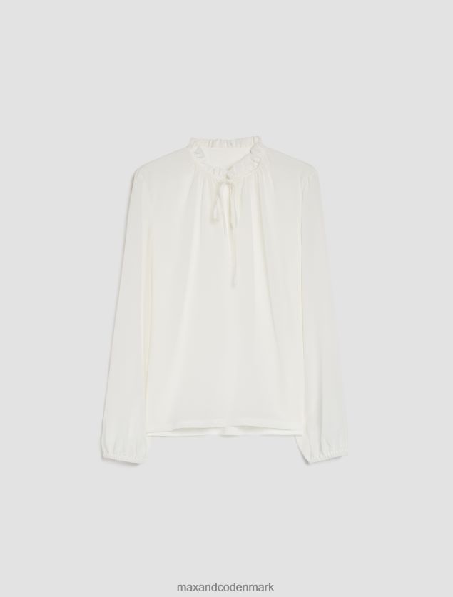 Kvinder silke og jersey bluse MAX&Co. hvid B2Z2T6541 beklædning