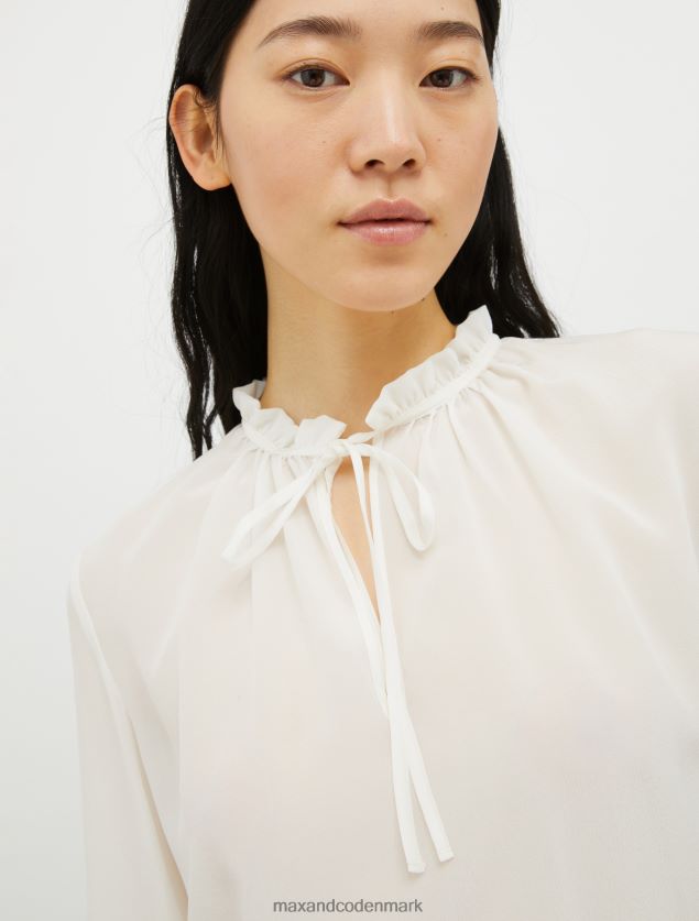 Kvinder silke og jersey bluse MAX&Co. hvid B2Z2T6541 beklædning