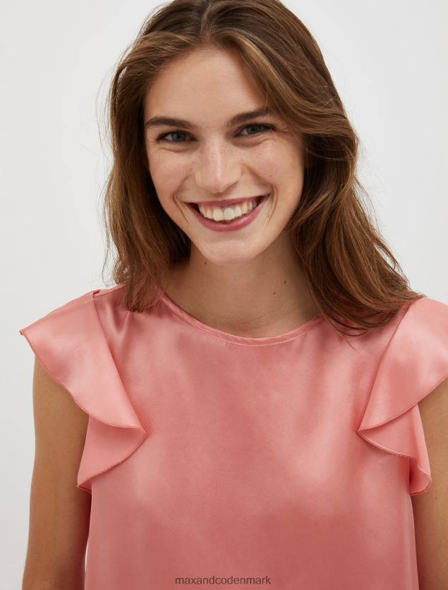 Kvinder silke-satin bluse MAX&Co. lyserød B2Z2T6478 beklædning