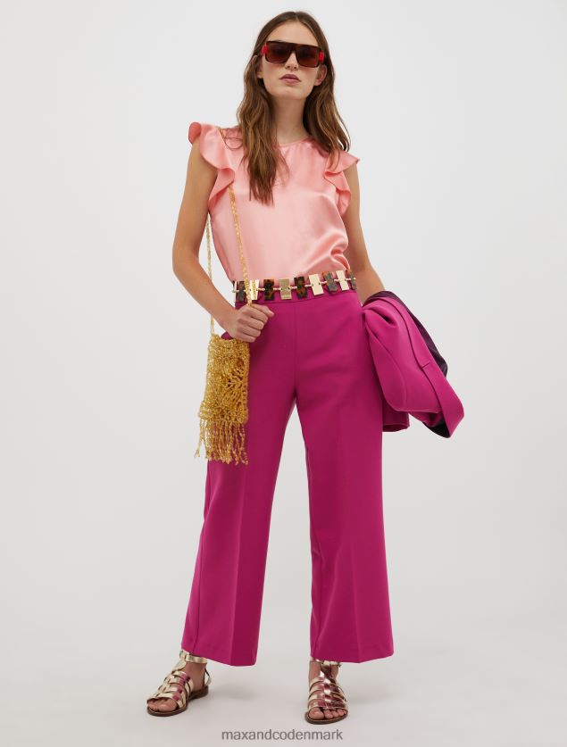 Kvinder silke-satin bluse MAX&Co. lyserød B2Z2T6478 beklædning