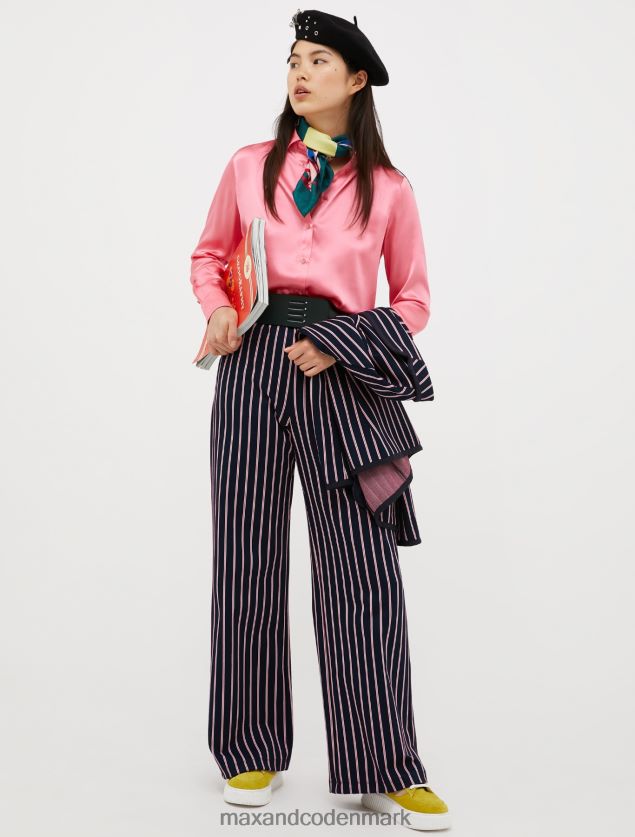 Kvinder silke-satin skjorte MAX&Co. lyserød B2Z2T6494 beklædning