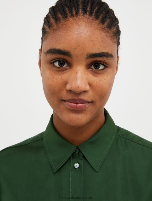 Kvinder silke-twill skjorte MAX&Co. grøn B2Z2T6532 beklædning