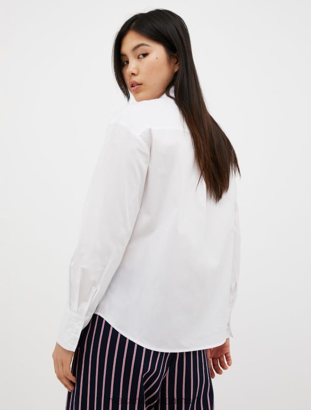 Kvinder skjorte af bomuldspoplin med sløjfer MAX&Co. hvid B2Z2T6512 beklædning