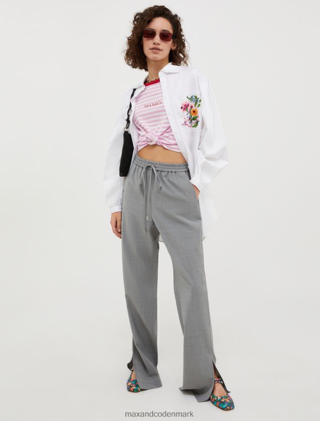 Kvinder skjorte i bomuld med pailletter MAX&Co. hvid B2Z2T6534 beklædning