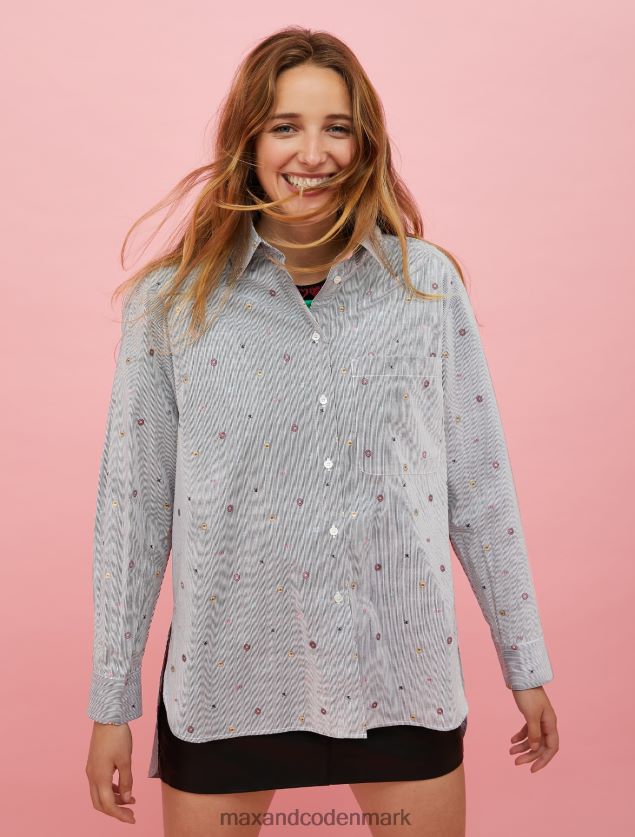 Kvinder tamagotchi fil coupe skjorte MAX&Co. sort mønster B2Z2T6529 beklædning