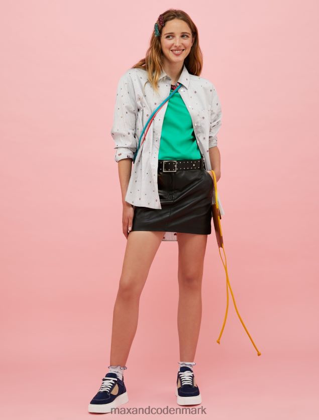 Kvinder tamagotchi fil coupe skjorte MAX&Co. sort mønster B2Z2T6529 beklædning