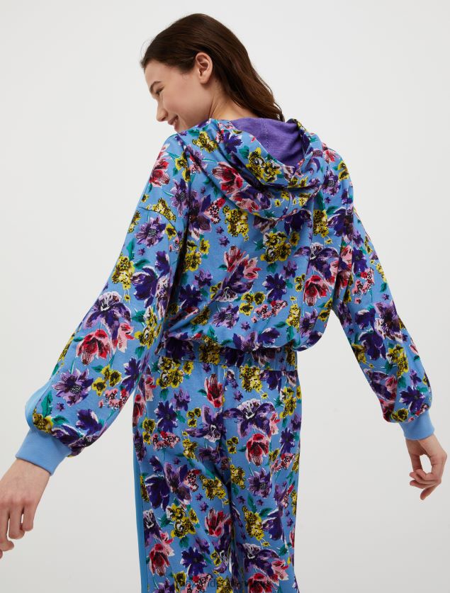 Kvinder blomstret oversize sweatshirt MAX&Co. lyseblåt mønster B2Z2T6663 beklædning