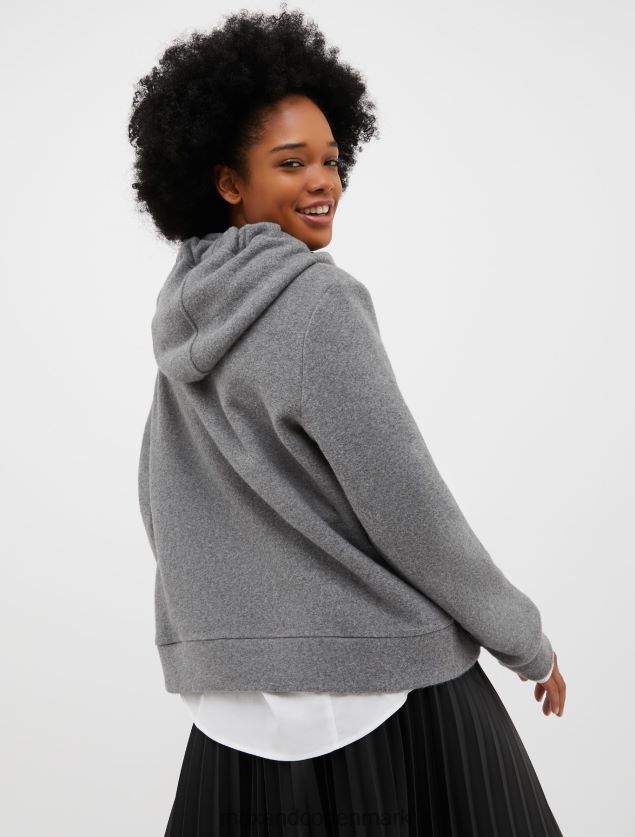 Kvinder hættetrøje i børstet bomuld MAX&Co. mellemgrå B2Z2T6656 beklædning