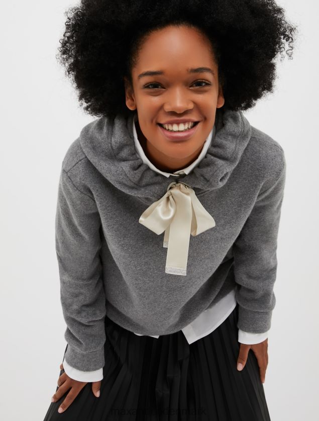 Kvinder hættetrøje i børstet bomuld MAX&Co. mellemgrå B2Z2T6656 beklædning