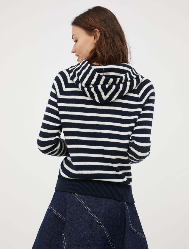 Kvinder hættetrøje i bomuld og kashmir MAX&Co. Marine blå B2Z2T6643 beklædning