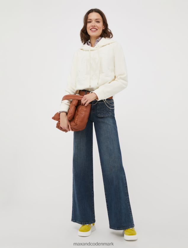 Kvinder monogram hættetrøje MAX&Co. elfenben B2Z2T6634 beklædning