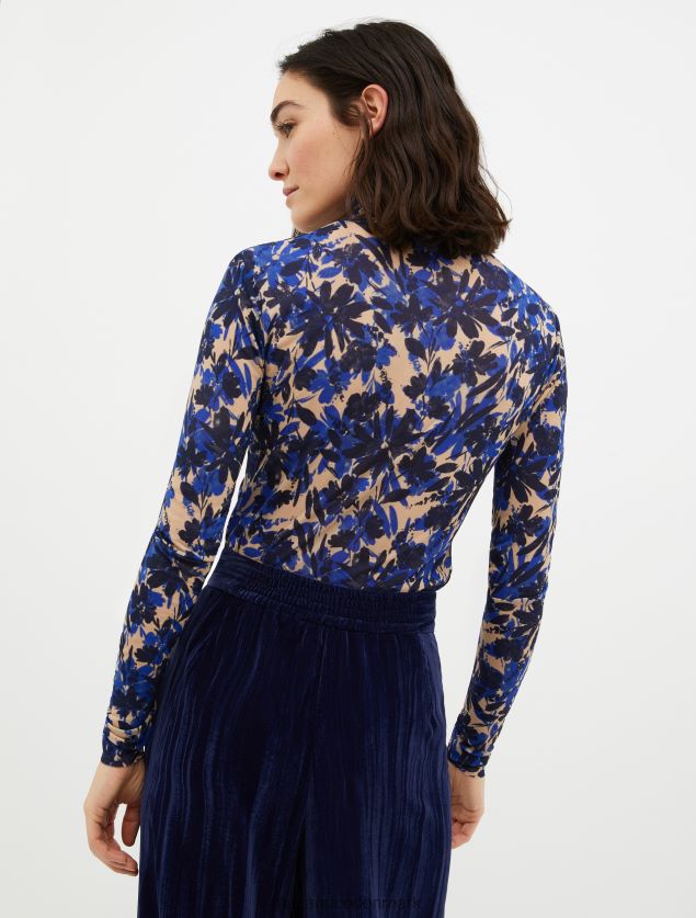 Kvinder rullekrave tyl-jersey top MAX&Co. Marine blå B2Z2T6584 beklædning