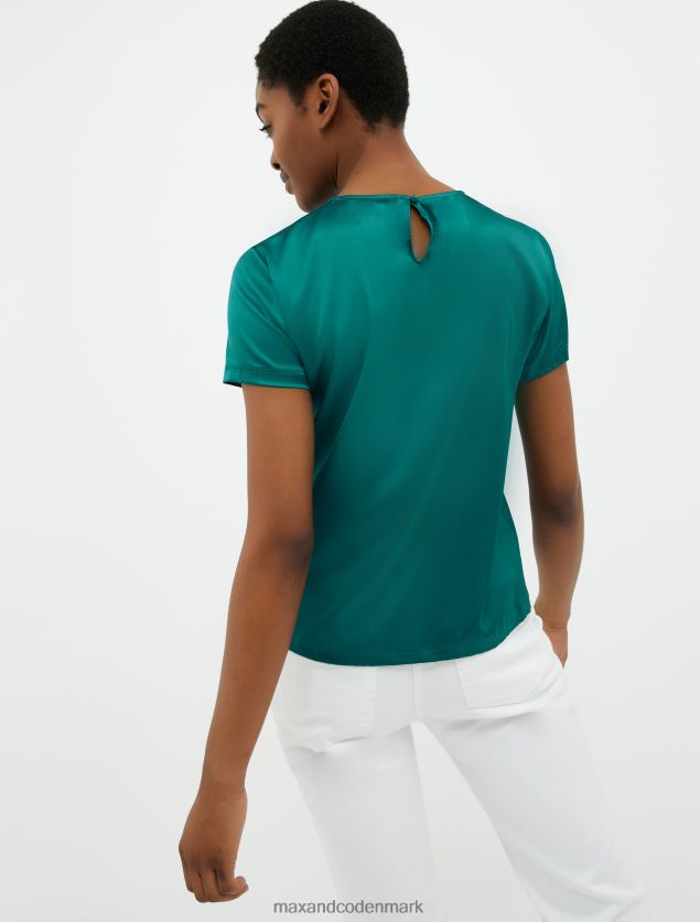 Kvinder silke satin bluse MAX&Co. mørkegrøn B2Z2T6633 beklædning