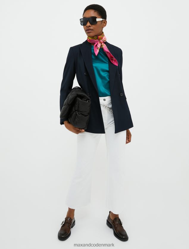 Kvinder silke satin bluse MAX&Co. mørkegrøn B2Z2T6633 beklædning