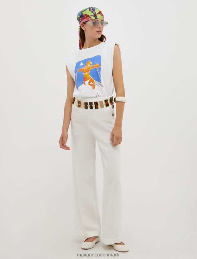 Kvinder Lad os tegne! ærmeløs t-shirt MAX&Co. optik hvid B2Z2T6573 beklædning