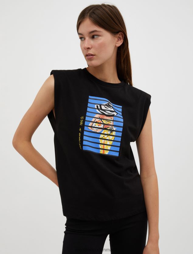 Kvinder Lad os tegne! ærmeløs t-shirt MAX&Co. sort B2Z2T6574 beklædning