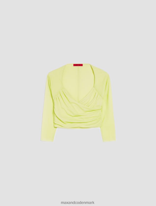 Kvinder crop top i tyljersey MAX&Co. solskinsgul B2Z2T6546 beklædning