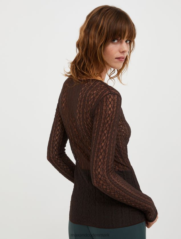 Kvinder langærmet jersey t-shirt MAX&Co. Brun B2Z2T6553 beklædning