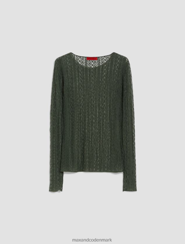 Kvinder langærmet jersey t-shirt MAX&Co. mørkegrøn B2Z2T6554 beklædning