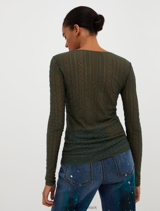 Kvinder langærmet jersey t-shirt MAX&Co. mørkegrøn B2Z2T6554 beklædning