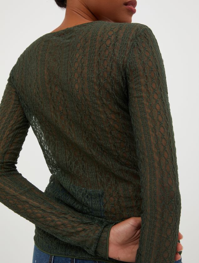 Kvinder langærmet jersey t-shirt MAX&Co. mørkegrøn B2Z2T6554 beklædning