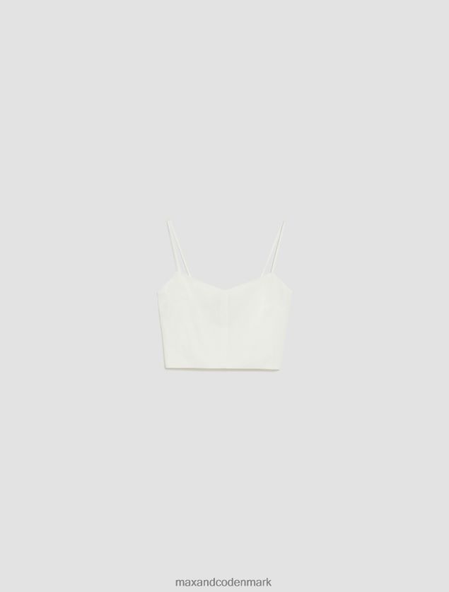 Kvinder linned-lærred top MAX&Co. elfenben B2Z2T6450 beklædning