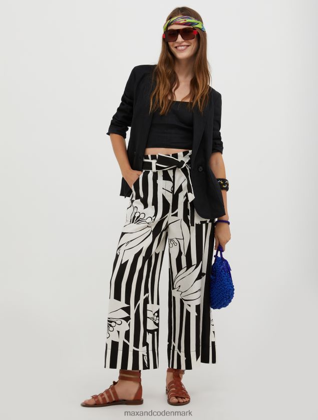 Kvinder linned-lærred top MAX&Co. sort B2Z2T6449 beklædning