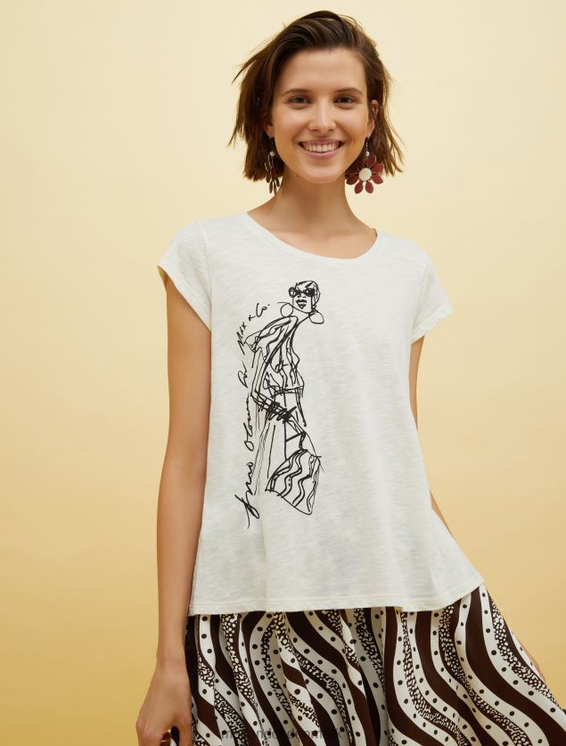 Kvinder mennesker, steder, farve slub t-shirt MAX&Co. beige B2Z2T6578 beklædning