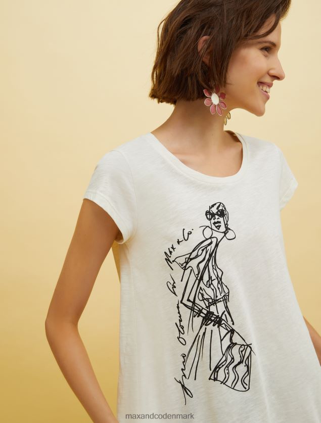 Kvinder mennesker, steder, farve slub t-shirt MAX&Co. beige B2Z2T6578 beklædning