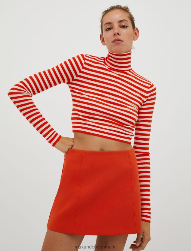 Kvinder ribbet cropped t-shirt MAX&Co. gammel rose B2Z2T6570 beklædning