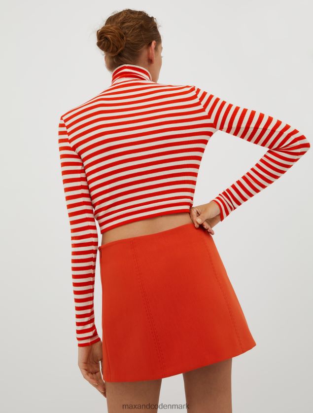 Kvinder ribbet cropped t-shirt MAX&Co. gammel rose B2Z2T6570 beklædning