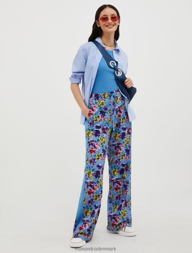 Kvinder ribbet tanktop i bomuld MAX&Co. Himmelblå B2Z2T6523 beklædning