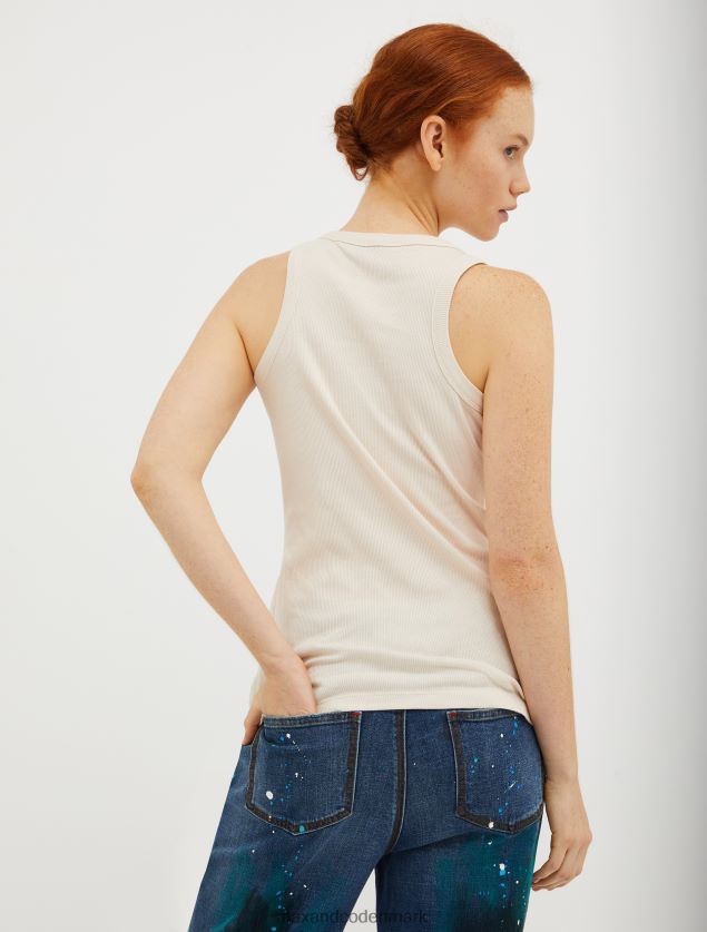 Kvinder ribbet tanktop i bomuld MAX&Co. beige B2Z2T6524 beklædning