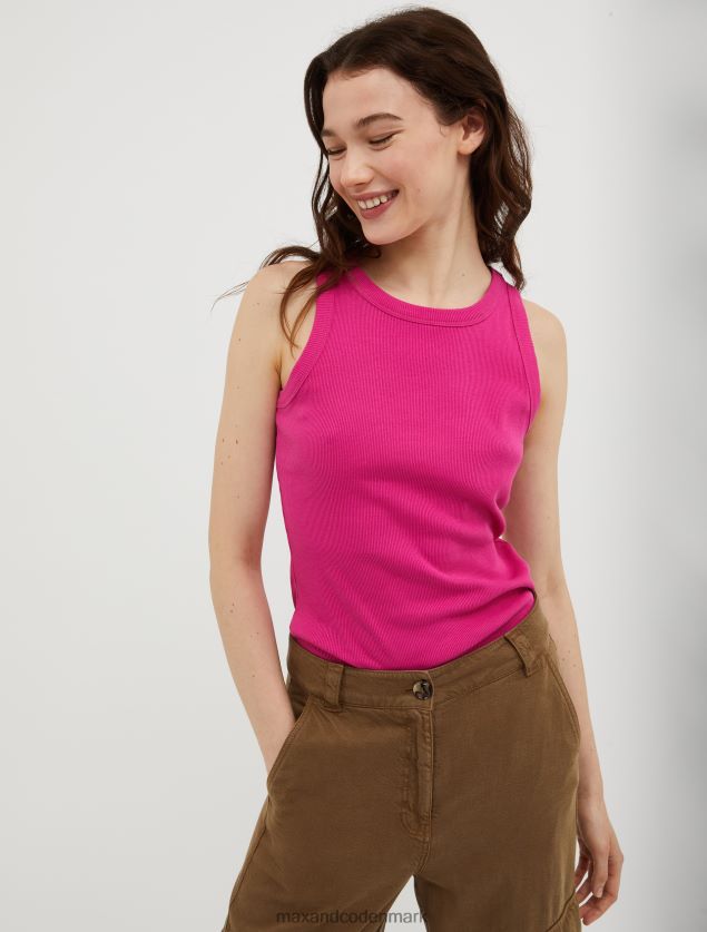 Kvinder ribbet tanktop i bomuld MAX&Co. fuchsia B2Z2T6525 beklædning