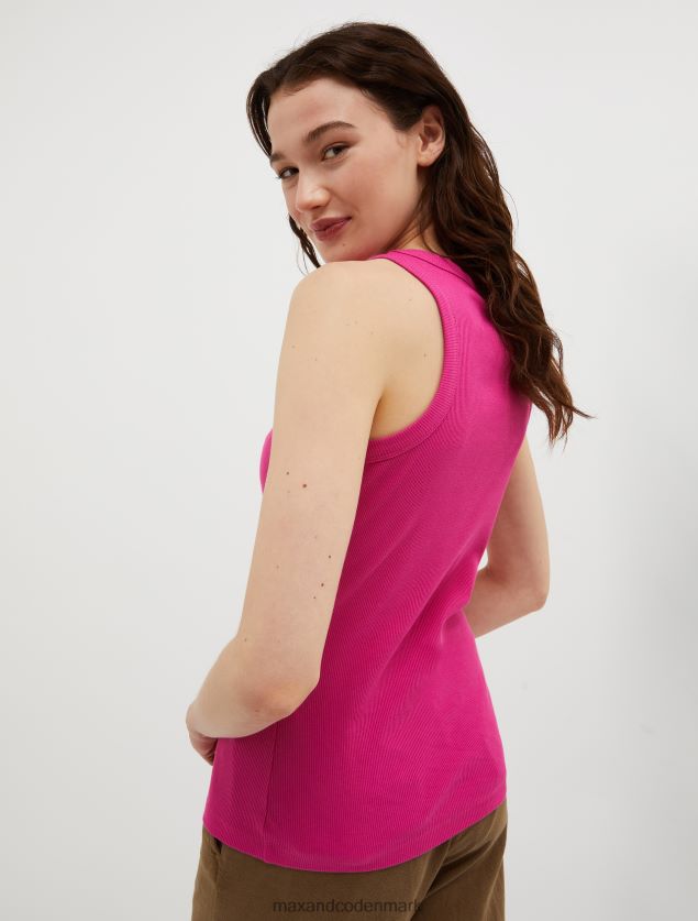 Kvinder ribbet tanktop i bomuld MAX&Co. fuchsia B2Z2T6525 beklædning
