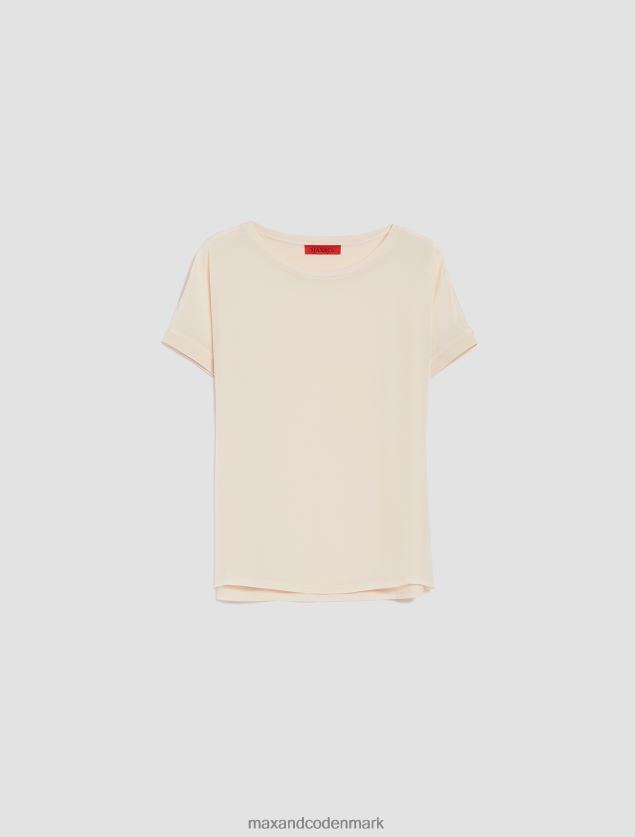Kvinder silke og jersey t-shirt MAX&Co. beige B2Z2T6610 beklædning